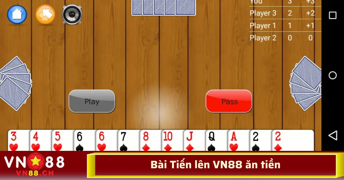 Bài Tiến Lên VN88 – Đánh Bài Kinh Điển, Ăn Tiền Thần Tốc 3 Đồng thời, đây cũng là cách tốt để học hỏi các cao thủ và tích lũy kinh nghiệm chơi bài Tiến lên tại VN88.