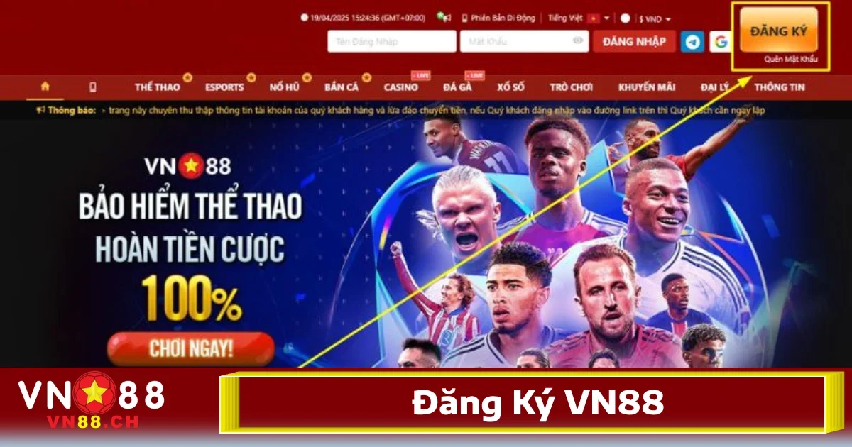 Đăng ký VN88 – Tạo tài khoản siêu tốc chỉ trong 1 phút