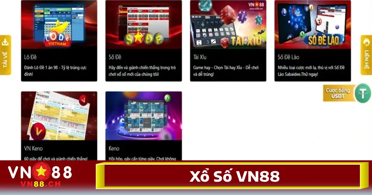 Các loại hình xổ số đang có mặt tại VN88